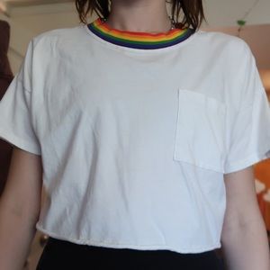 Abercrombie and Fitch pride cropped T-shirt